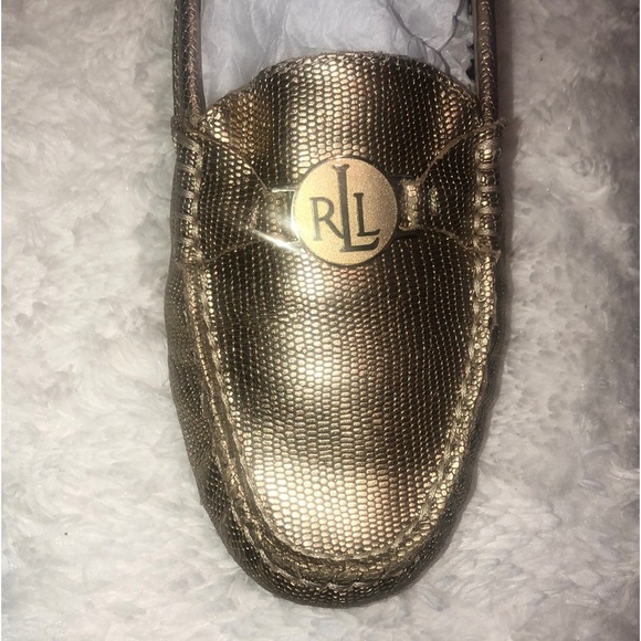 RALPH LAUREN (CARLEY) LEATHER LIZARD PRINT FLAT MOCCASIN DRIVERS 🤩 - Picture 8 of 12